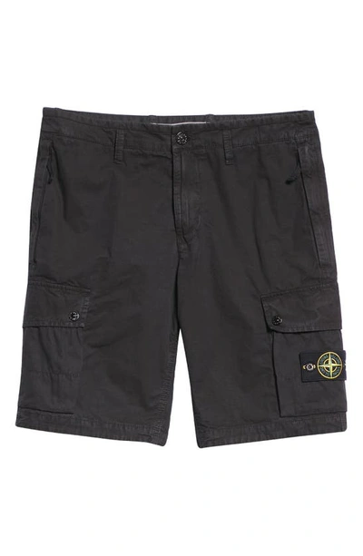 Stone Island Men Slim-fit Cargo Bermuda Shorts With Zip Pockets In Black