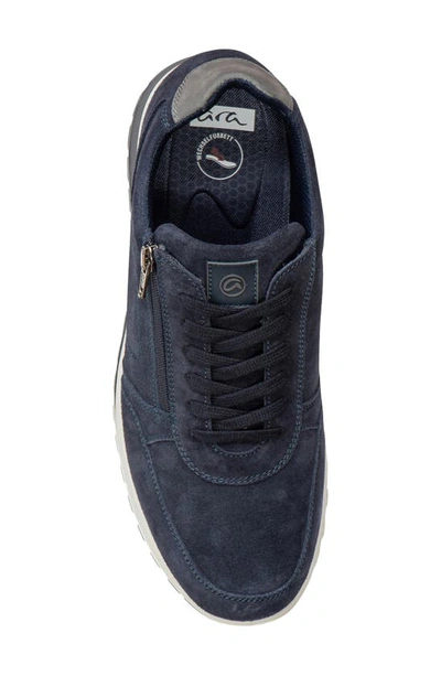 Ara Murray Zip Sneaker In Navy Suede