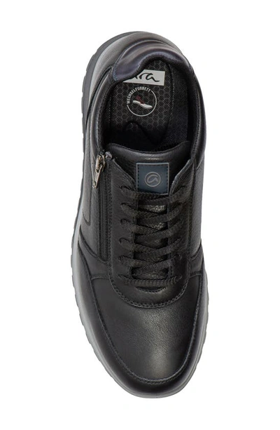 Shop Ara Murray Zip Sneaker In Black Nappa Leather