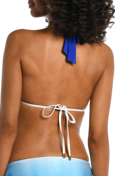 Shop La Blanca Ocean Halter Bikini Top In Sapphire
