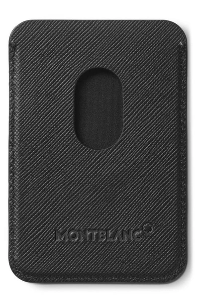 Shop Montblanc Magsafe® Compatible Sartorial Leather Card Holder In Black