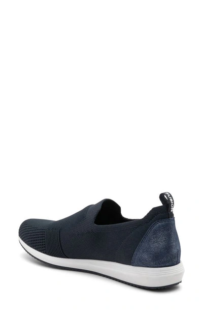 Ara Leena Slip-on Sneaker In Navy Wovenstretch