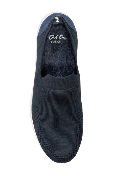 Ara Leena Slip-on Sneaker In Navy Wovenstretch