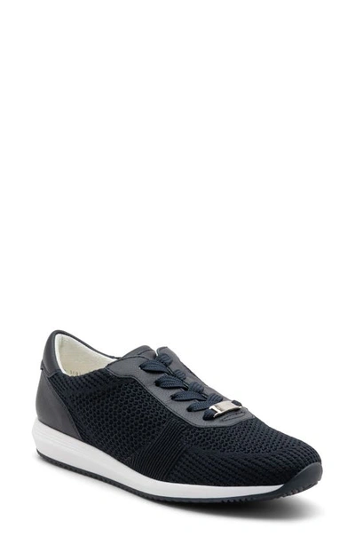 Shop Ara Lilly Ii Sneaker In Navy Wovenstretch