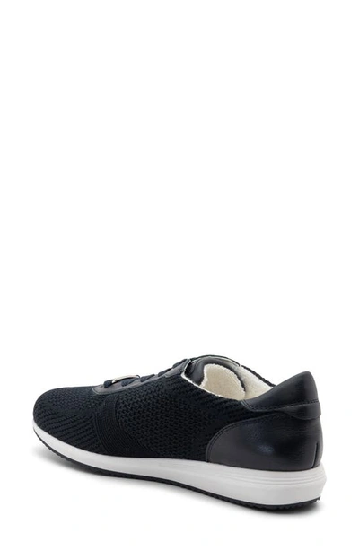 Ara Lilly Ii Sneaker In Navy Wovenstretch