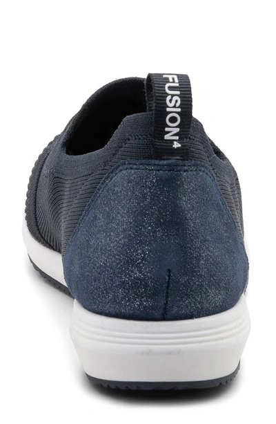 Ara Leena Slip-on Sneaker In Navy Wovenstretch