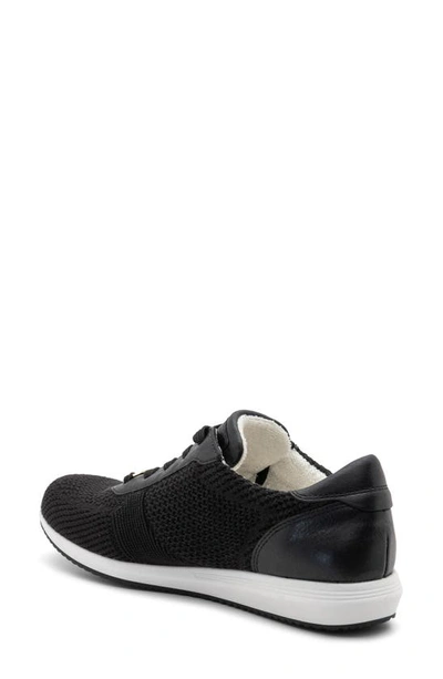 Ara Lilly Ii Sneaker In Black Wovenstretch