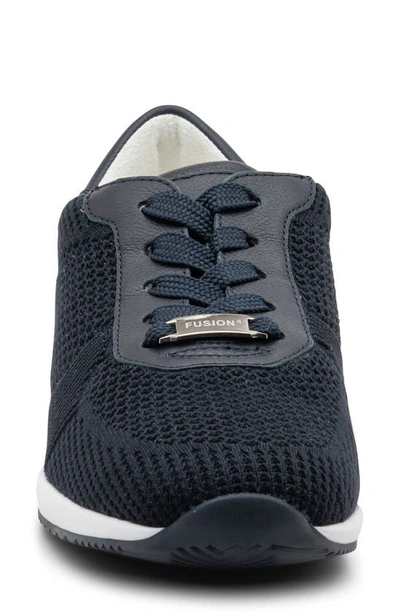 Ara Lilly Ii Sneaker In Navy Wovenstretch