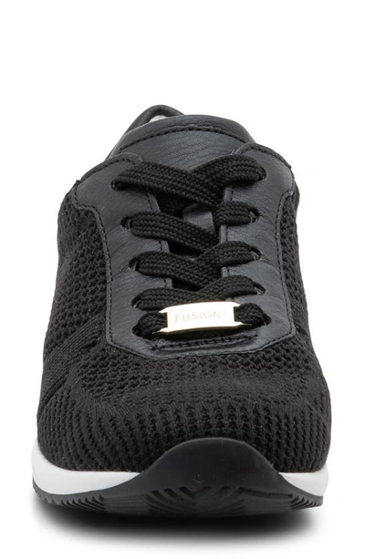 Ara Lilly Ii Sneaker In Black Wovenstretch