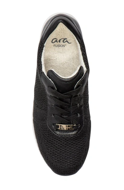 Ara Lilly Ii Sneaker In Black Wovenstretch