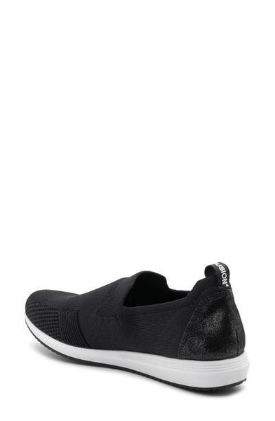Ara Leena Slip-on Sneaker In Black Wovenstretch