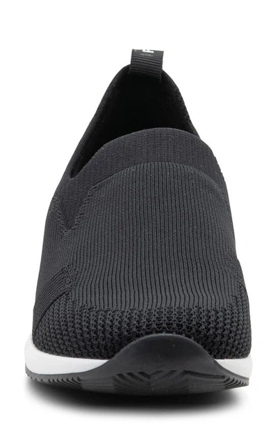 Ara Leena Slip-on Sneaker In Black Wovenstretch