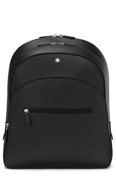 Shop Montblanc Large Sartorial Leather Backpack In Black