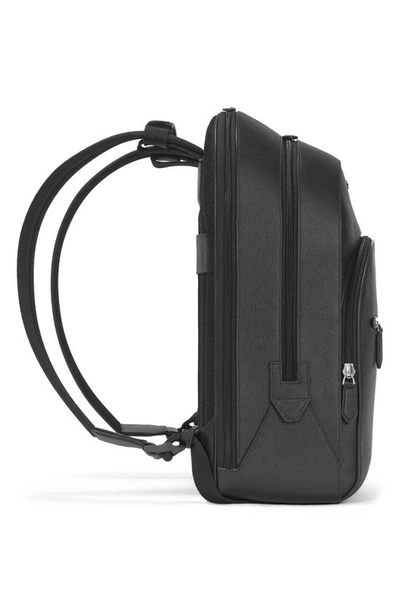 Montblanc Sartorial Medium Cross-grain Leather Backpack In Black