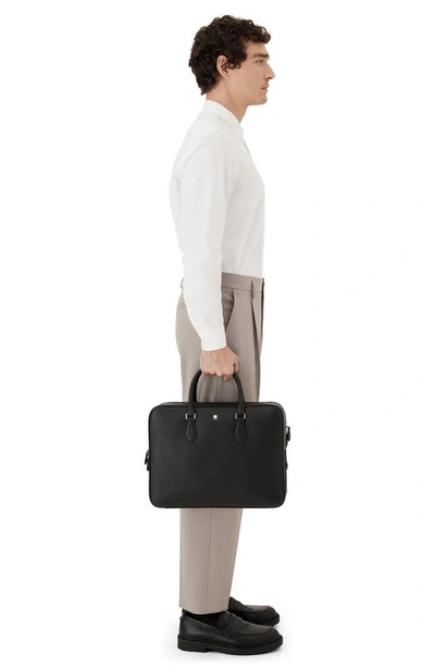 Montblanc Leather Sartorial Thin Document Case In Black