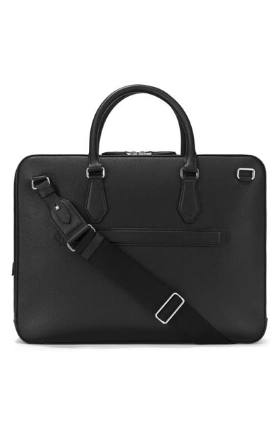 Montblanc Leather Sartorial Thin Document Case In Black