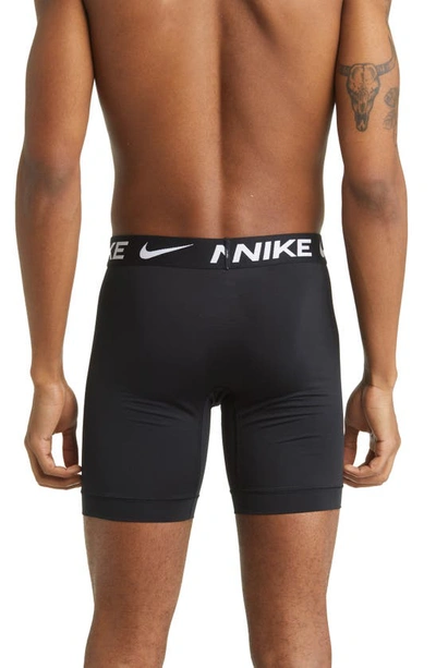 Shop Nike 3-pack Dri-fit Essential Long Leg Boxer Briefs In Black