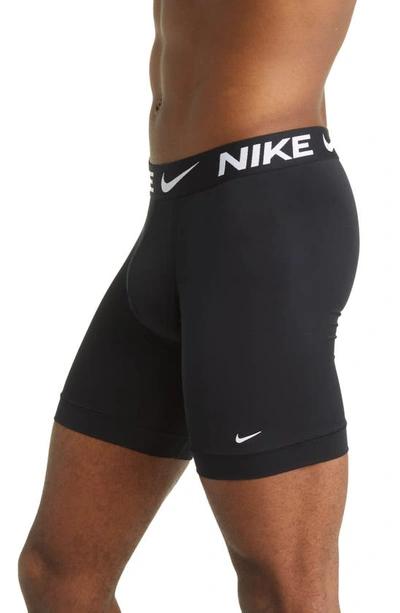 Shop Nike 3-pack Dri-fit Essential Long Leg Boxer Briefs In Black