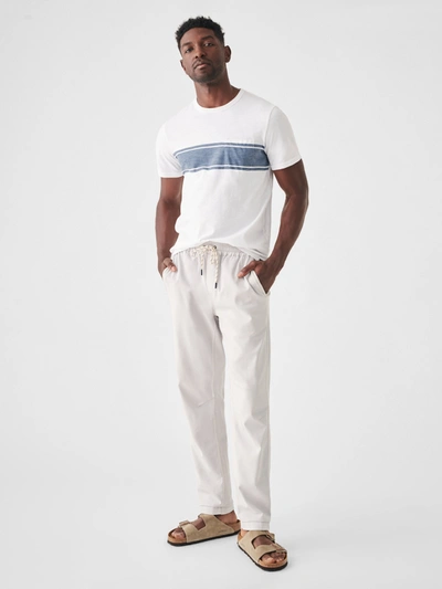 Shop Faherty Sunwashed Pocket T-shirt In White Surf Stripe