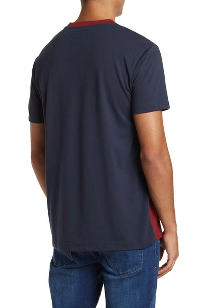 Original Penguin Colorblock Crew T-shirt In Dark Sapphire
