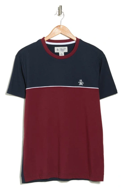 Original Penguin Colorblock Crew T-shirt In Dark Sapphire