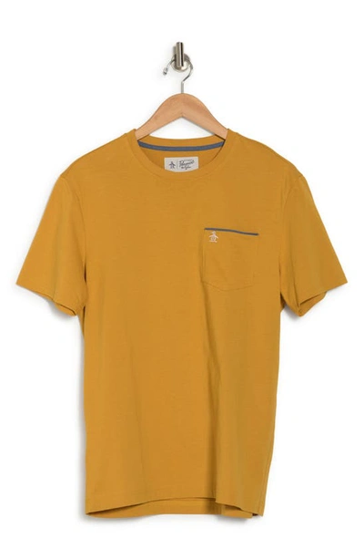 Original Penguin Crewneck Pocket T-shirt In Harvest Gold