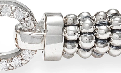 Lagos Diamond Circle Caviar Bracelet In Silver