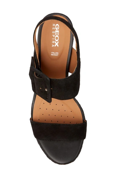 Shop Geox Ponza Slingback Espadrille Platform Wedge Sandal In Black