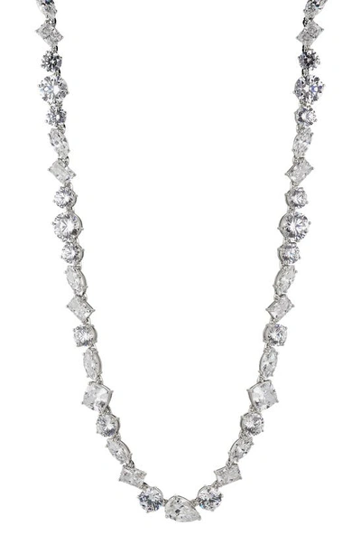 Nadri Large Cubic Zirconia Choker Necklace In Rhodium