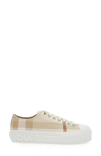 Shop Burberry Jack Check Platform Sneaker In Soft Fawn