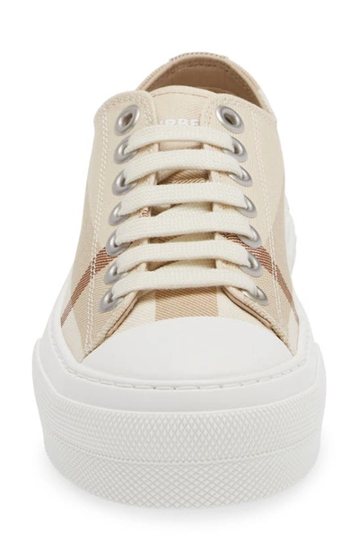 Shop Burberry Jack Check Platform Sneaker In Soft Fawn