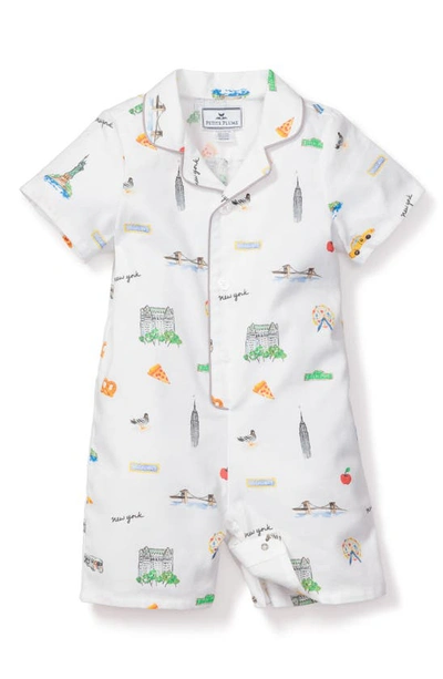 Shop Petite Plume Kids' New York One-piece Short Pajamas In White