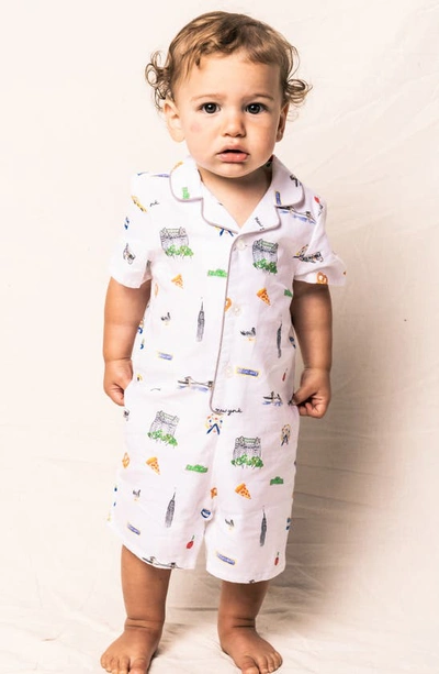 Shop Petite Plume Kids' New York One-piece Short Pajamas In White