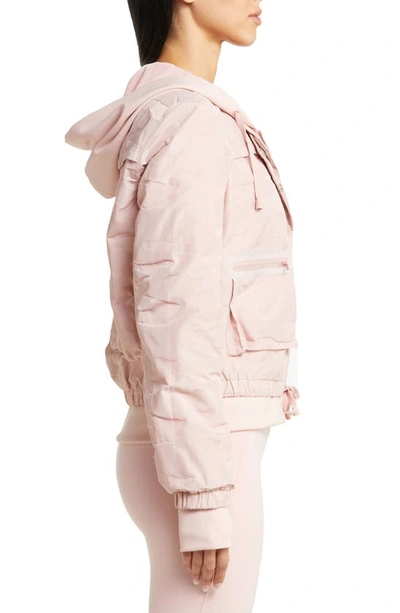 Shop Blanc Noir Skyfall Hooded Aviator Jacket In Peach Blush Camo