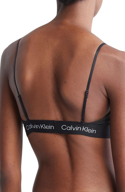 Calvin Klein 1996 Unlined Stretch Cotton Bralette In Black