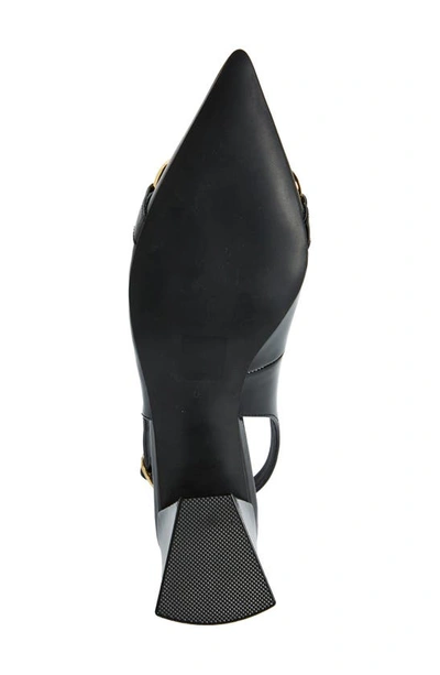 Shop Jeffrey Campbell Nakita Pointed Toe Slingback Pump In Black Patent Gold