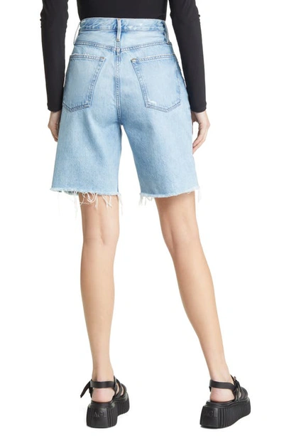 Frame High Waist Denim Bermuda Shorts In Rossum 1 Year