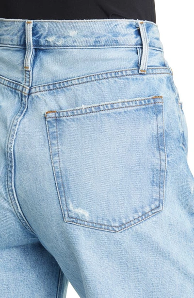 Frame High Waist Denim Bermuda Shorts In Rossum 1 Year
