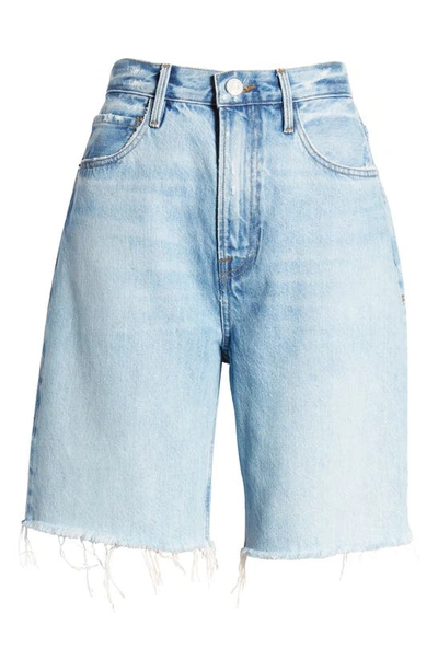Frame High Waist Denim Bermuda Shorts In Rossum 1 Year