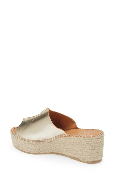 Shop Toni Pons Ivonne Espadrille Platform Wedge Slide Sandal In Plati/platinum