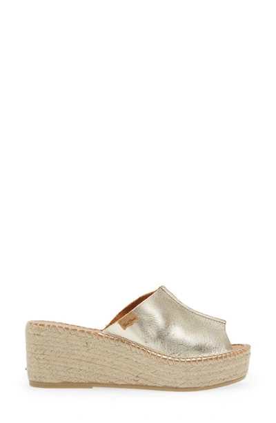 Shop Toni Pons Ivonne Espadrille Platform Wedge Slide Sandal In Plati/platinum