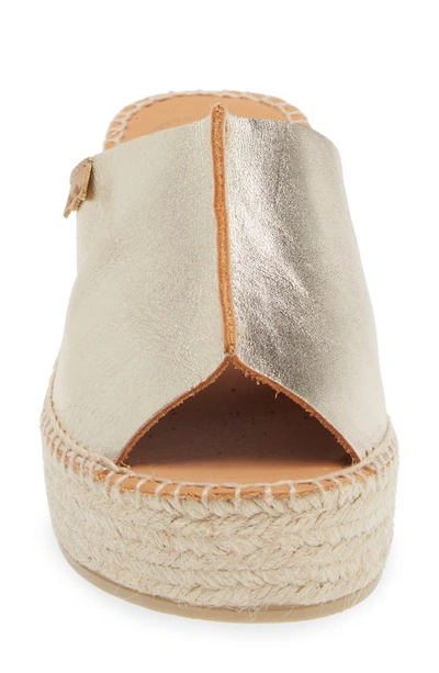 Toni Pons Ivonne Espadrille Platform Wedge Slide Sandal In Plati/platinum