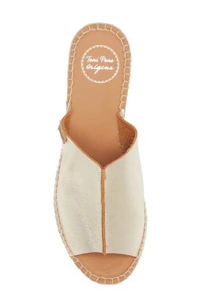 Toni Pons Ivonne Espadrille Platform Wedge Slide Sandal In Plati/platinum