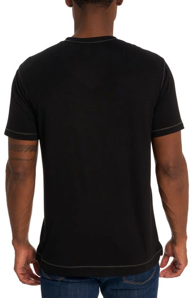 Shop Robert Graham Eastwood V-neck Cotton Blend T-shirt In Black