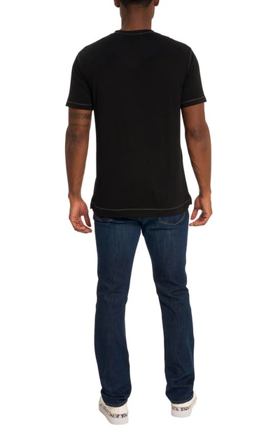 Shop Robert Graham Eastwood V-neck Cotton Blend T-shirt In Black