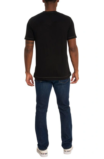 Robert Graham Eastwood V-neck Cotton Blend T-shirt In Black