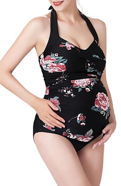 Shop Kimi And Kai Arely Floral Print Two-piece Maternity Swimsuit In Multicolored