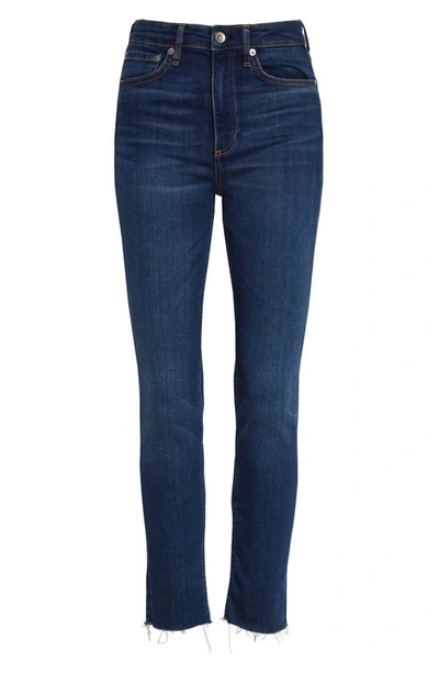 Rag & Bone Nina High Waist Raw Hem Ankle Skinny Jeans In Jasper