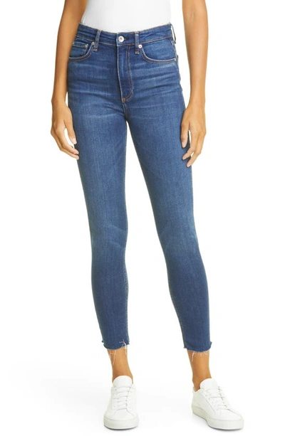 Rag & Bone Nina High Waist Raw Hem Ankle Skinny Jeans In Jasper