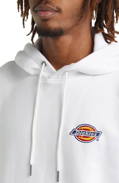 Shop Dickies Embroidered Logo Fleece Hoodie In White